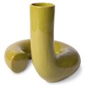 HK objects: ceramic twisted vase glossy olive