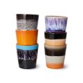 70s ceramics: coffee mugs, Stellar (set of 6)
