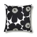 Pieni Unikko cushion cover  50x50 cm white, black, olive