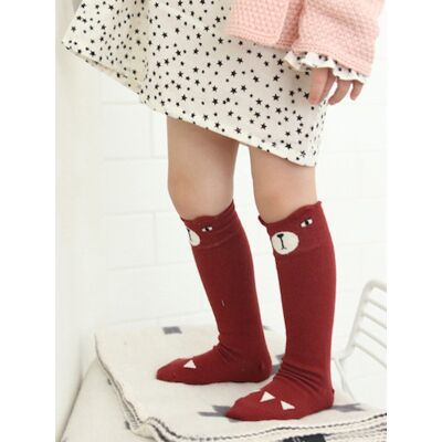 Bear Knee Socks in Red