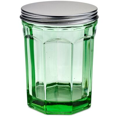 Glas mit Deckel M | transparant grün