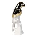 Statue parrot white, gold dip