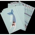 Invitation Cards Mermaid (Set Of 6 S With Identical Design And 6 Envelopes