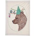 Embroidered Artwork Postcard Birthday Party Bear