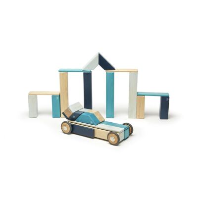 Magnetisches Holzset blau | 42 Teile