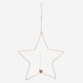 Wire star w/ candleholder Ant.brass, iron
