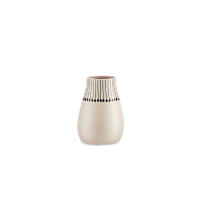 Matamba Ceramic Vase - Black Matchsticks - Small 13.5 X 11cm (dia)