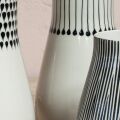 Matamba Ceramic Vase - Black Lines - Small 13.5 X 11cm (dia)