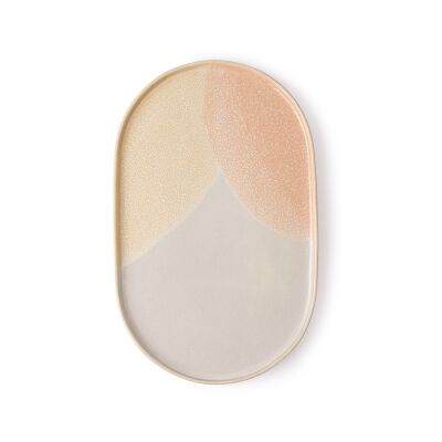 Galerie Keramiks: ovale Seitenplatte pink / creme