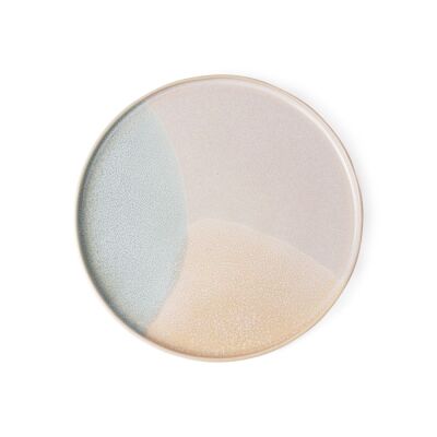 Galerie Keramiks: runde Seitenplatte Minze / Creme