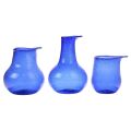 recycled glass vases cobalt 3er Set
