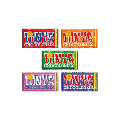 Tonys Chocolonely Chocolate 180g - 5 Pack, Mix of All 5...