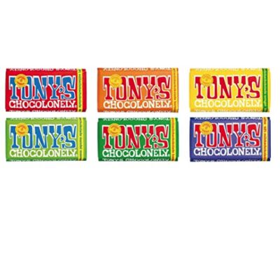 Tonys Chocolonely Chocolate 180g - 6 Pack, Mix of All 6...