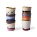 70er Jahre Keramik: Kaffeetassen 6er Set
