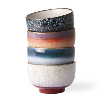 70er Jahre Keramiks: Nudelschalen 4er Set