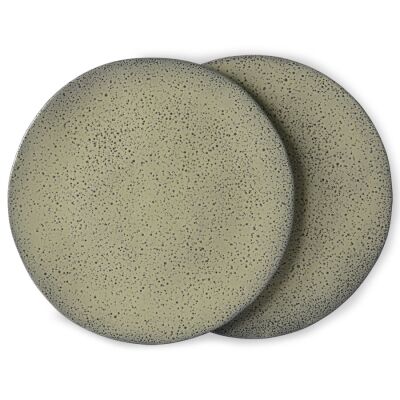 gradient ceramics: dinner plate green (set of 2)