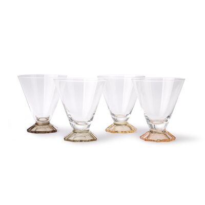 coloured cocktail glass (set of 4)