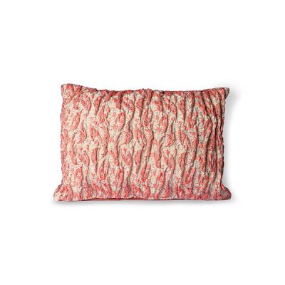 floral jacquard weave cushion red/pink (40x30)
