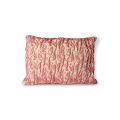 floral jacquard weave cushion red/pink (40x30)