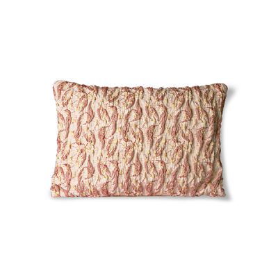 floral jacquard weave cushion burgundy/yellow (40x30)