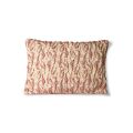 floral jacquard weave cushion burgundy/yellow (40x30)