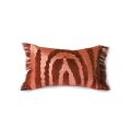 fringed velvet tiger cushion red (25x40)