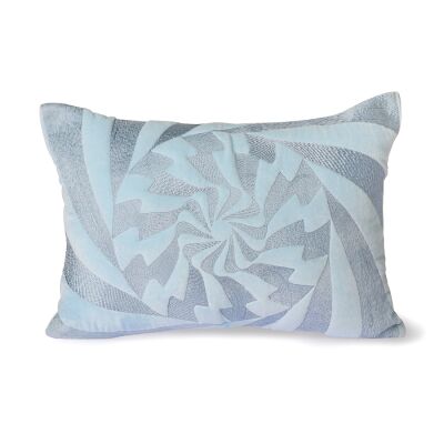 graphic embroidered cushion ice blue (35x50)