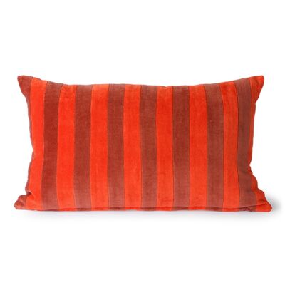 striped velvet cushion red/bordeaux (30x50)